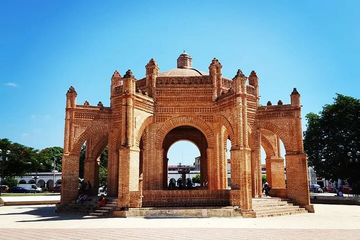 La Pila fountain, a Moorish-style brick structure in Chiapa de Corzo